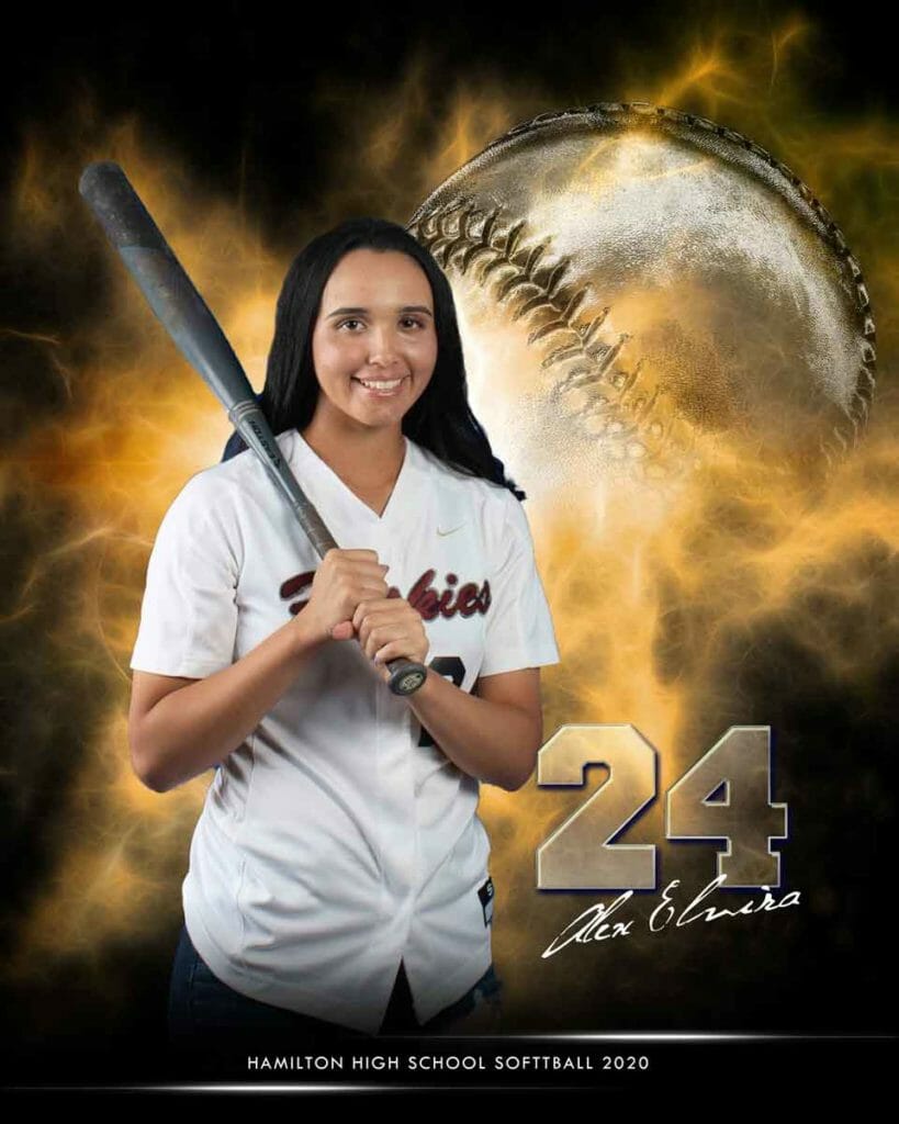 softball player card