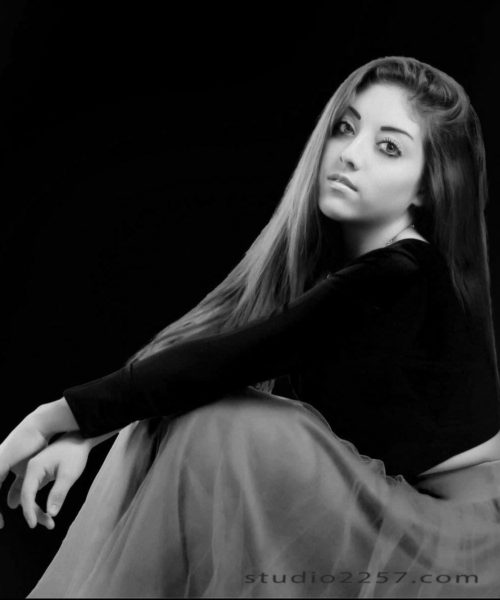 High School senior portrait-bw